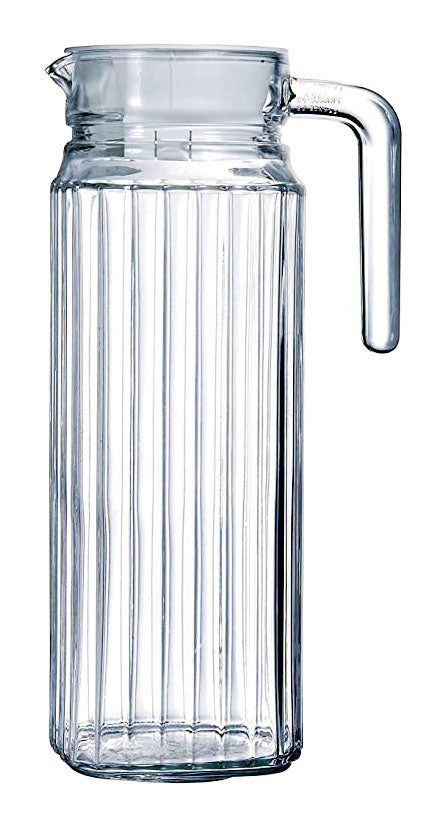 Luminarc Quadro 1-Liter (33.75-Ounces) Glass Pitcher with White Lid - Royal Gift