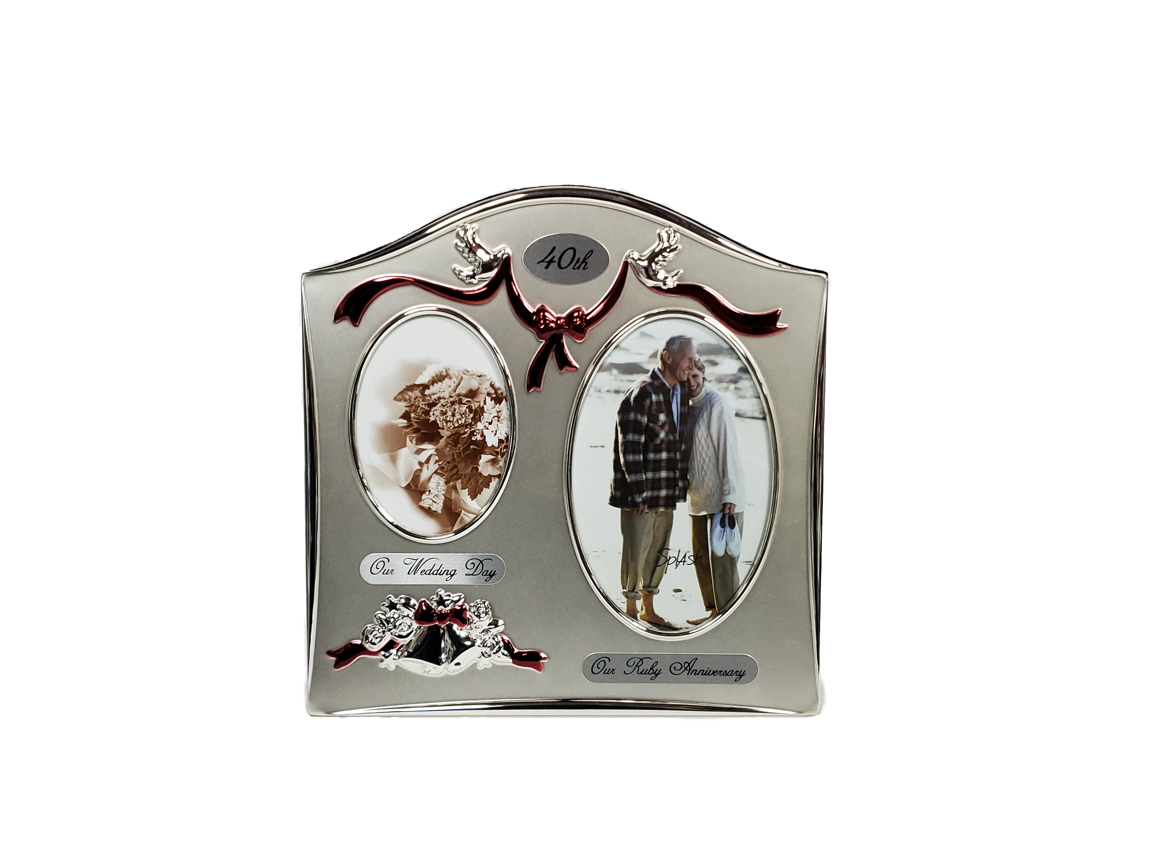 40th Anniversary Frame Double Picture (Then & Now) - Royal Gift