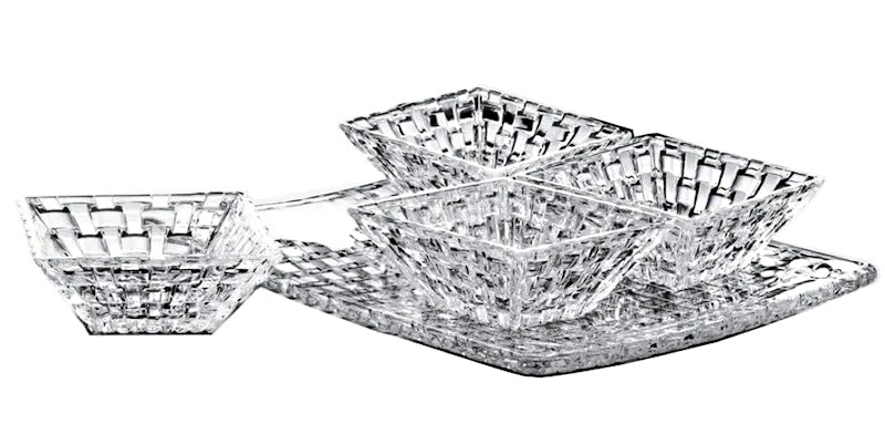 Nachtmann Bosa Nova Crystal 5 Piece Bowl Serving Set - Royal Gift