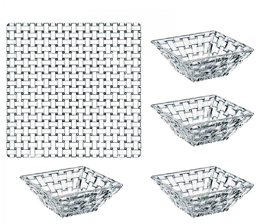 Nachtmann Bosa Nova Crystal 5 Piece Bowl Serving Set - Royal Gift