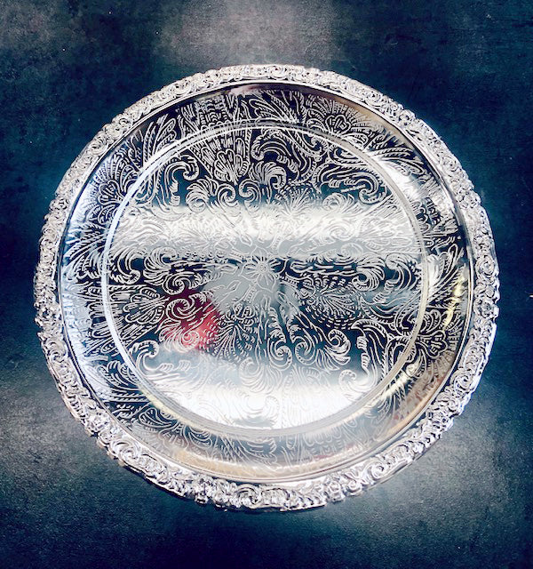 Queen Anne 3 Section Hors d'oeuvre on Tray 9.5" Diameter Silver Plated - Royal Gift