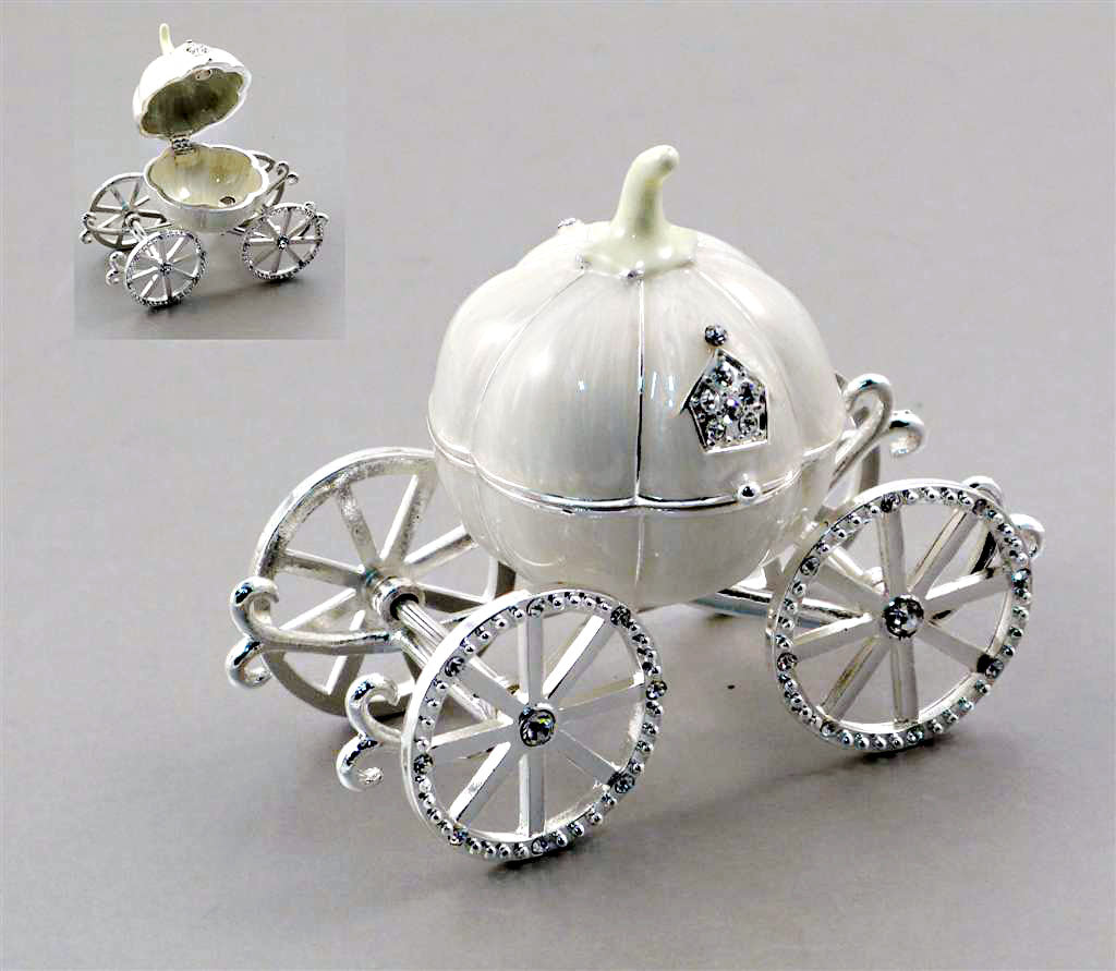 Carriage Pumpkin Jewelry box 4" with Crystals - Royal Gift
