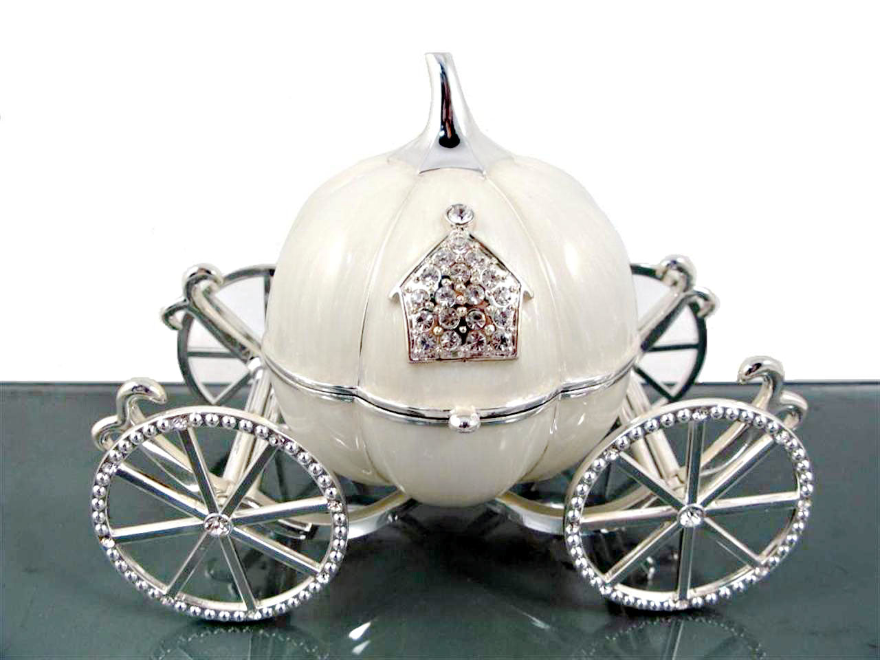 Carriage Pumpkin Jewelry box 4" with Crystals - Royal Gift