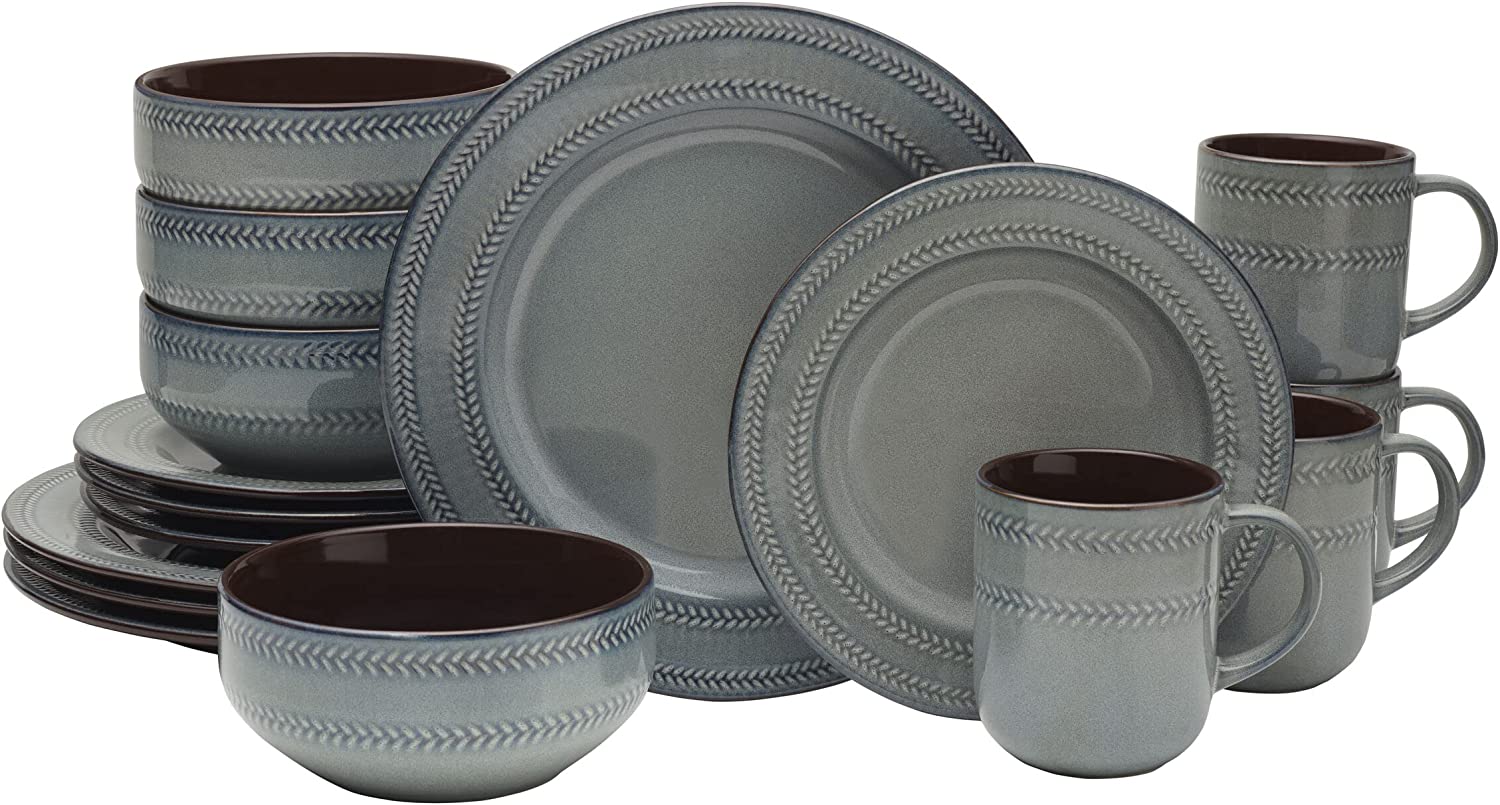 Scott Living Asher 16 Piece Dinnerware Set, Service for 4 - Royal Gift