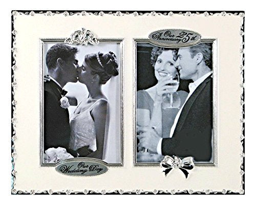 Photo Frame 25TH Anniversary Double Photo Now and 25 Years AGO - Royal Gift