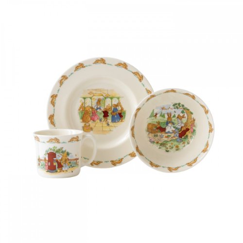 Royal Doulton Bunnykins 3 Piece Children Set - Assorted Motif Perfect Children's Gift - Royal Gift