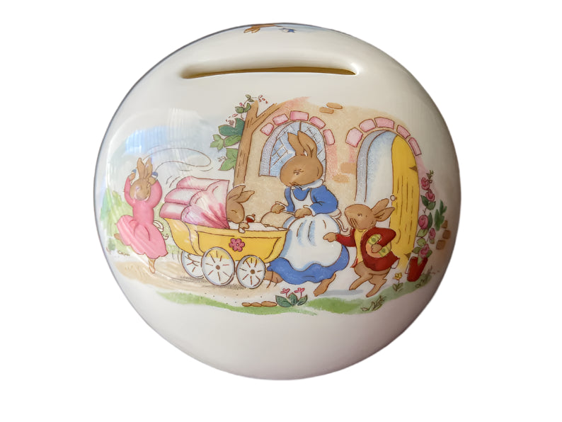 Bunnykins Money Ball Bone china 3.75"diameter X 3.5"tall - Royal Gift