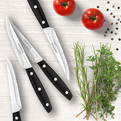 Hampton Forge Steak Knives Set of 4 Mirage Black collection - Royal Gift