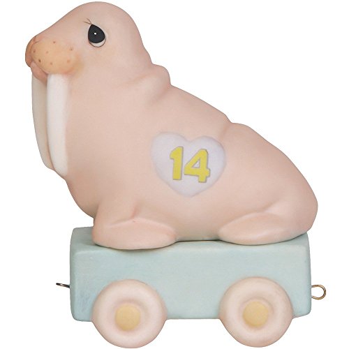 Precious Moments Birthday Train Age 14 “It's Your Birthday Live It Up Large”, Porcelain Figurine - Royal Gift