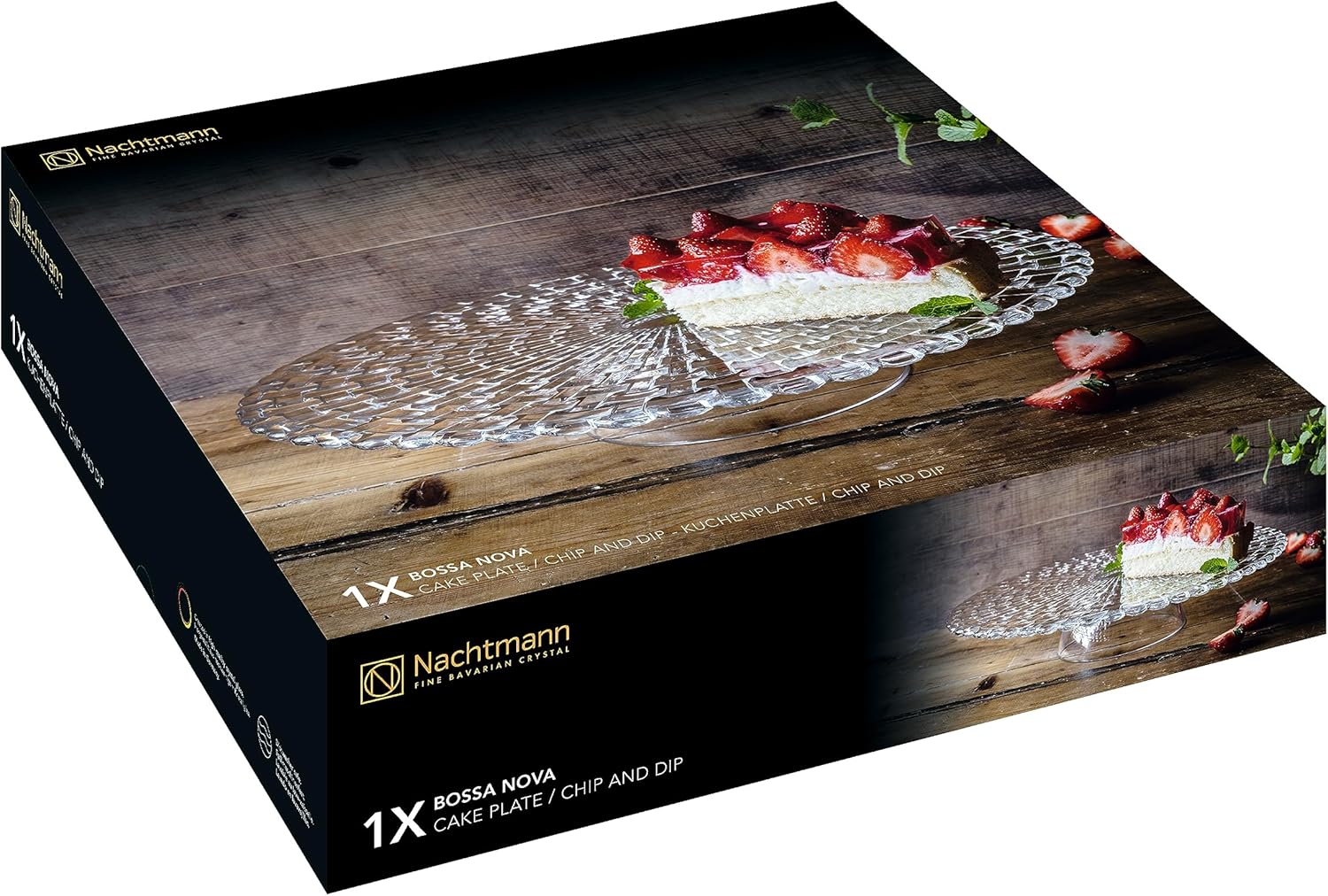 Nachtmann Bossa Nova Cake plate / Chip & Dip Crystal 32cm=12.5"diameter