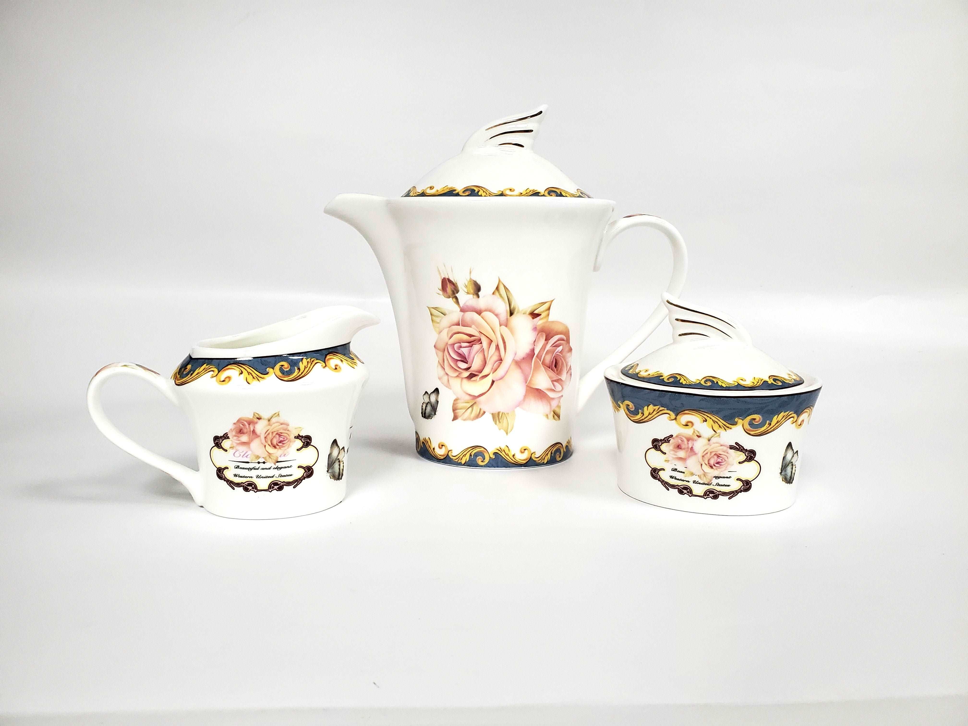 Garden Roses Tea Set 17 Piece - Royal Gift
