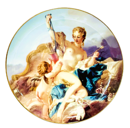 Venus and baby angel Plate 7.25"round Victorian Art