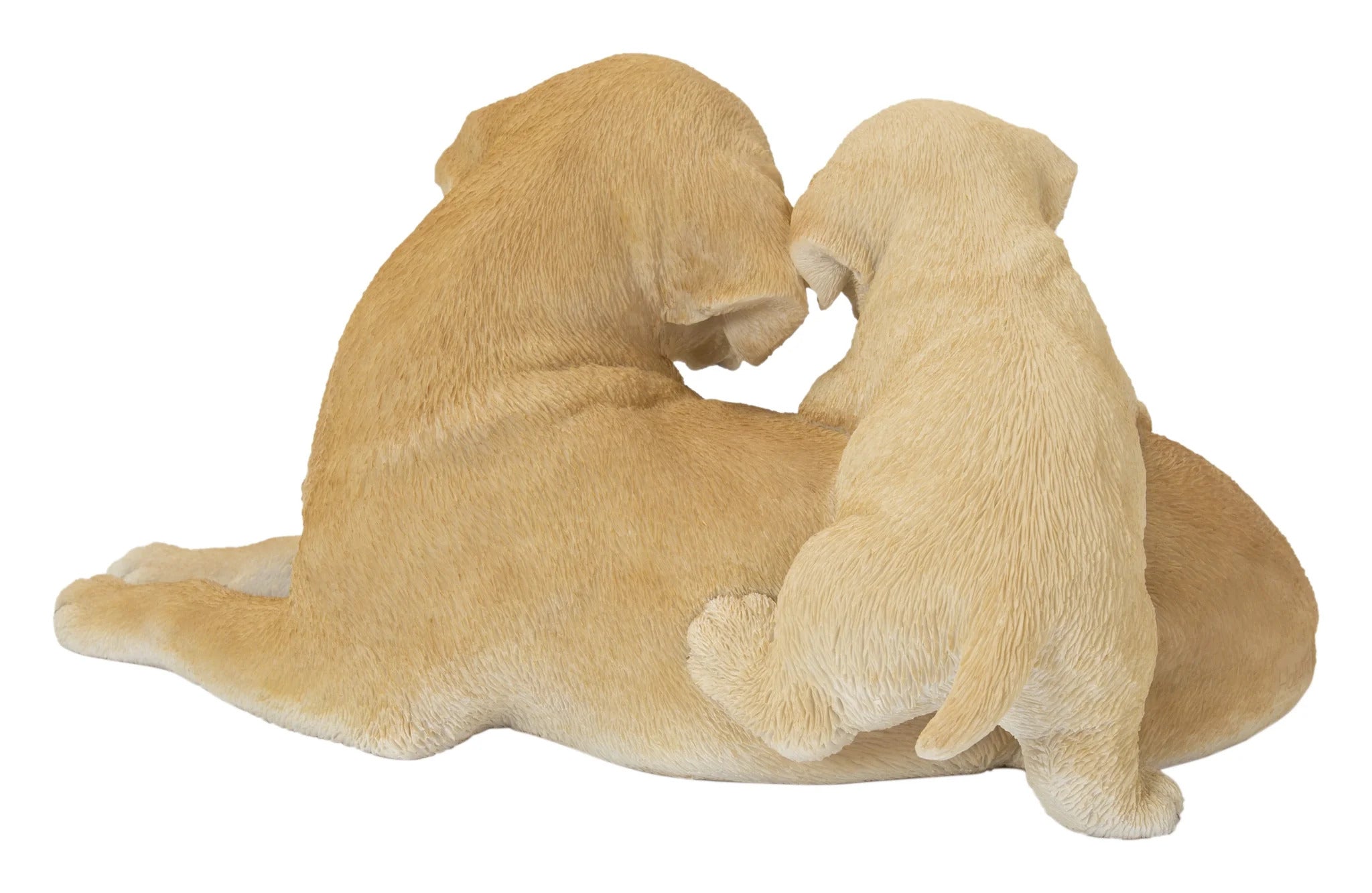 Mother and Baby Labrador Dog Ceramic Figurine