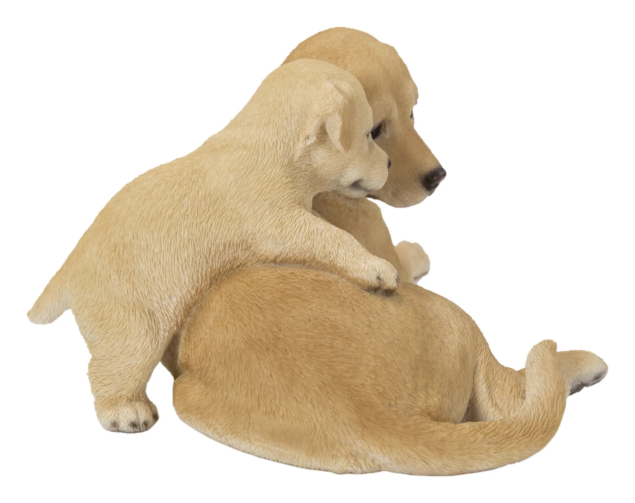 Mother and Baby Labrador Dog Ceramic Figurine