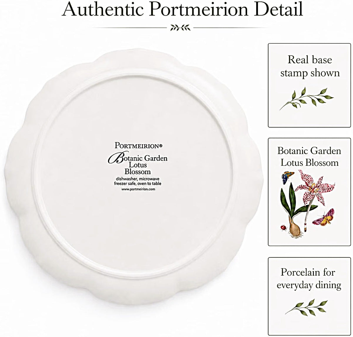 Botanic Garden Lotus Blossom Platter 13.5"round by Portmeirion