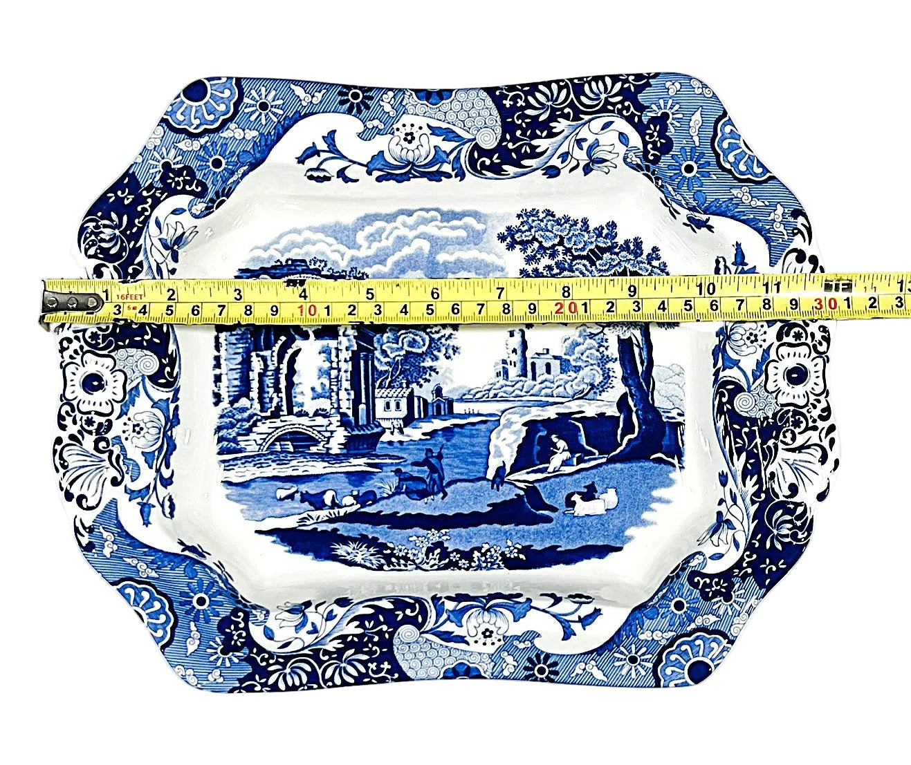Spode Blue Italian Covered Vegetable Dish Porcelain 12" = 30cm