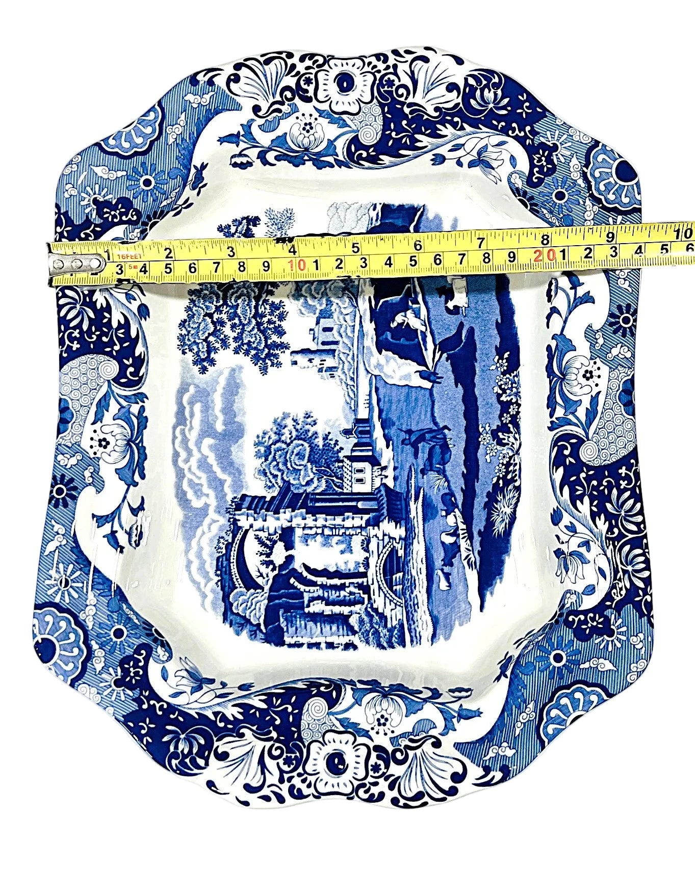 Spode Blue Italian Covered Vegetable Dish Porcelain 12" = 30cm