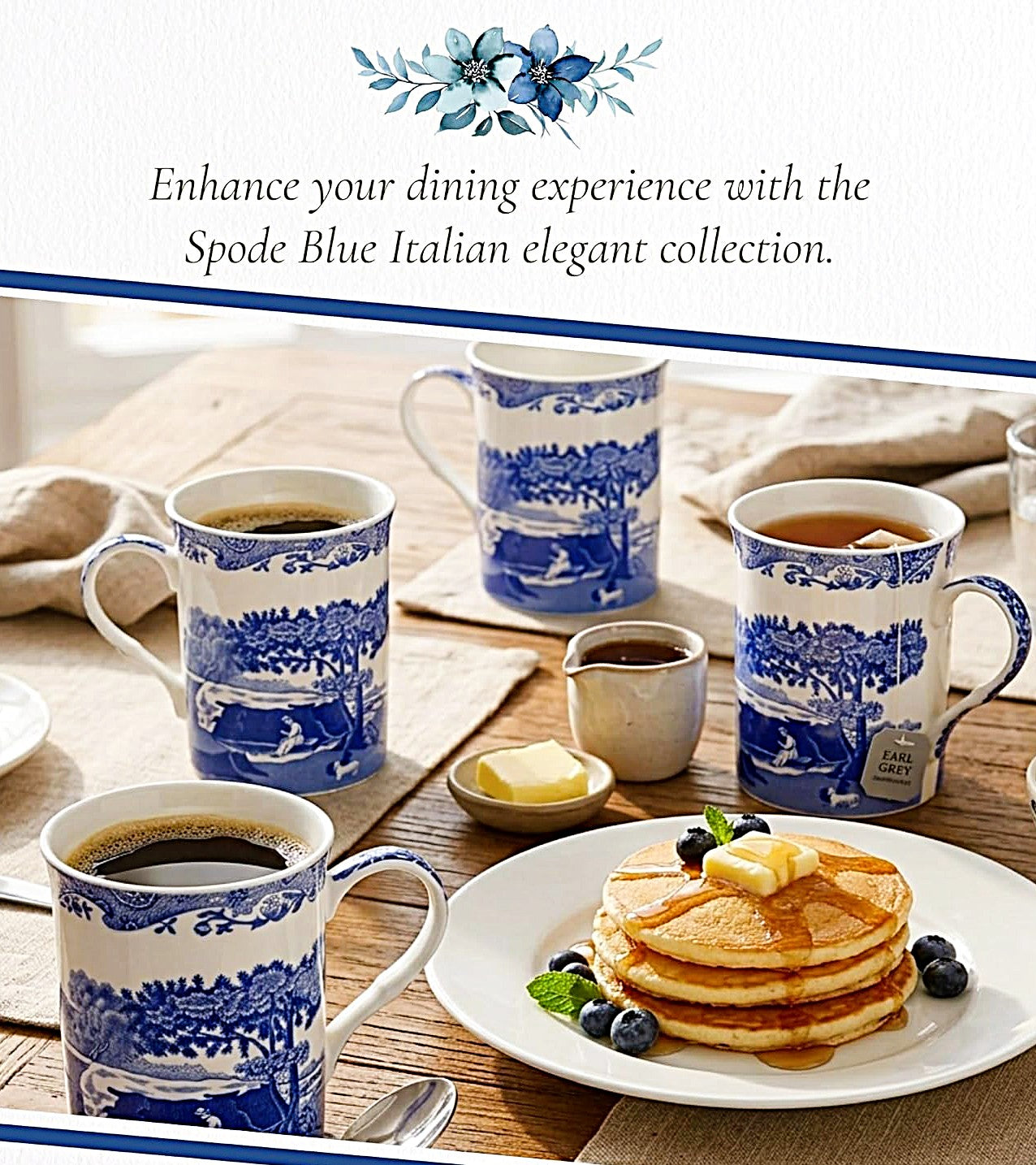 Spode Blue Italian MUG 16-OZ