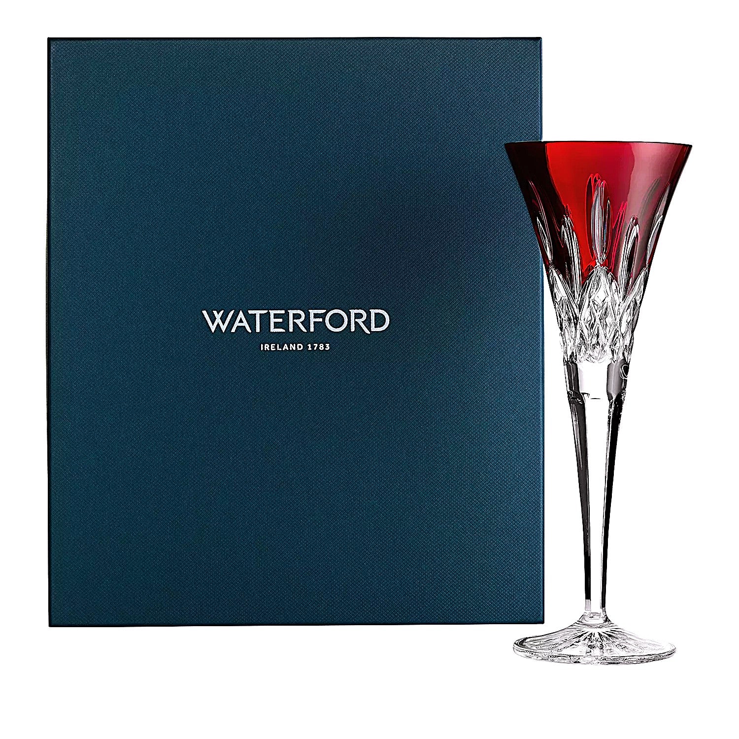 Waterford Lismore Red Toasting Flutes Pair