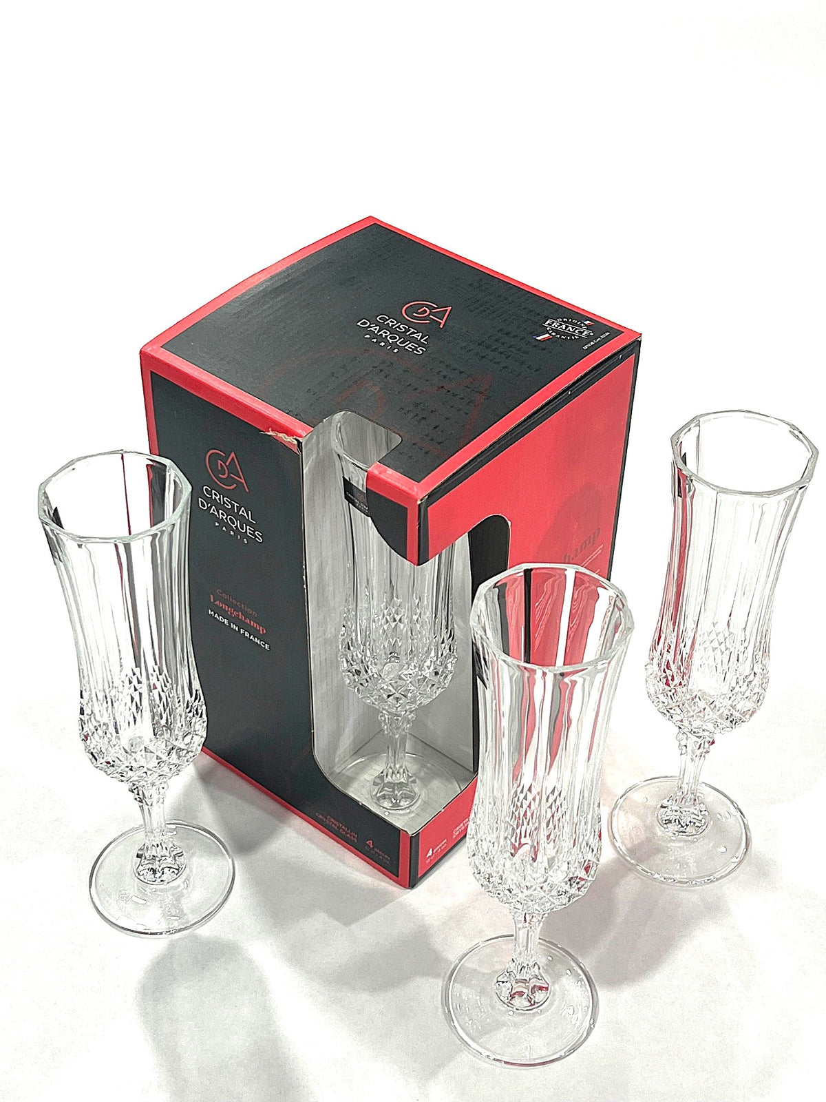 Cristal D'arques CreaTable, ECLAT, Glass 14 cl 6 Pieces Longchamps Champagne Flute, Crystal