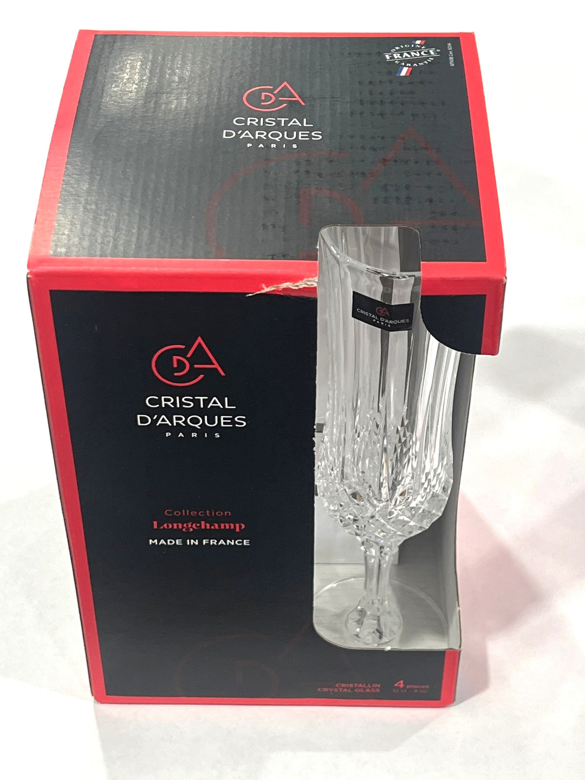 Cristal D'arques CreaTable, ECLAT, Glass 14 cl 6 Pieces Longchamps Champagne Flute, Crystal