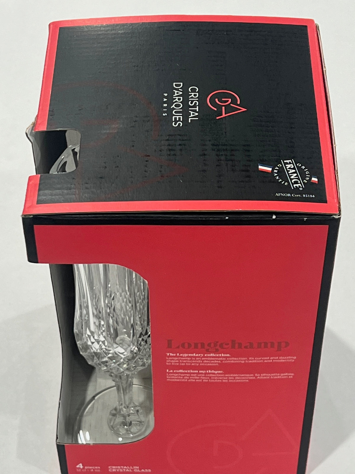 Cristal D'arques CreaTable, ECLAT, Glass 14 cl 6 Pieces Longchamps Champagne Flute, Crystal