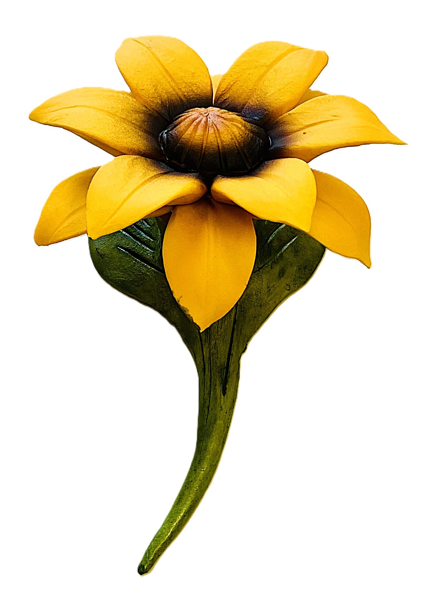 Sunflower Original Capodimonte Porcelain Flower Hand Made and Painted in Capodimonte ITALY