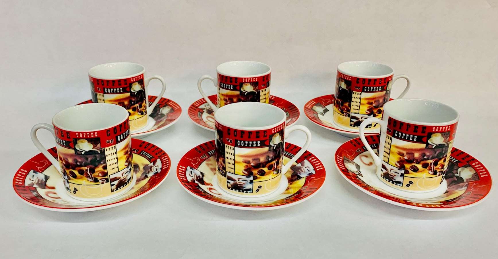 Espresso 6 cups & 6 saucers, Made from porcelain - Royal Gift