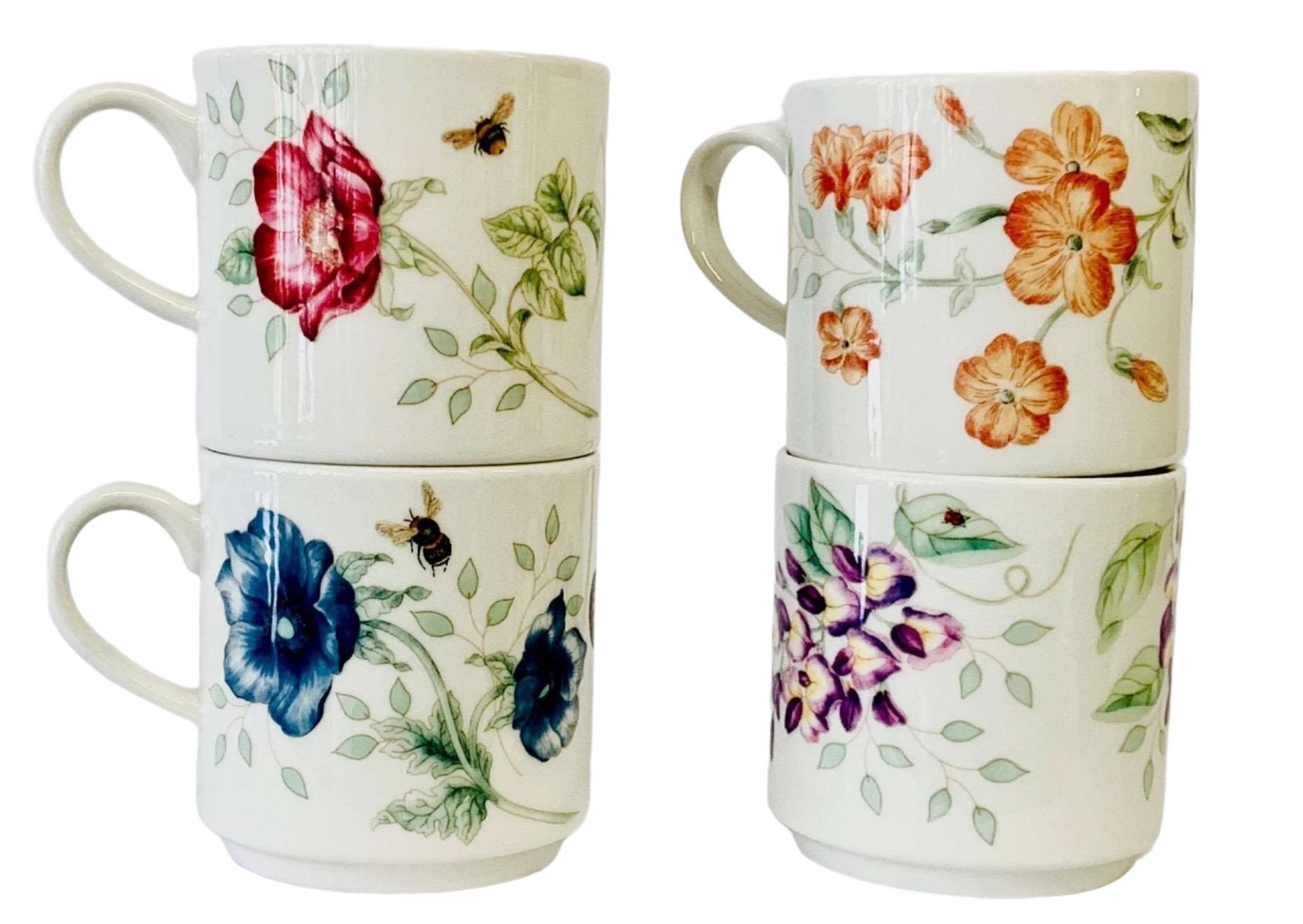 Lenox Butterfly Meadow 4 Mugs stacking