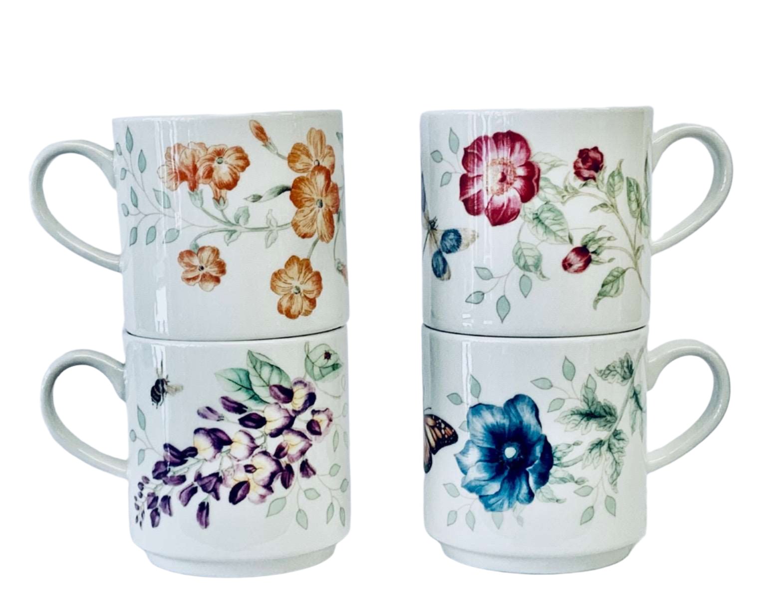 Lenox Butterfly Meadow 4 Mugs stacking