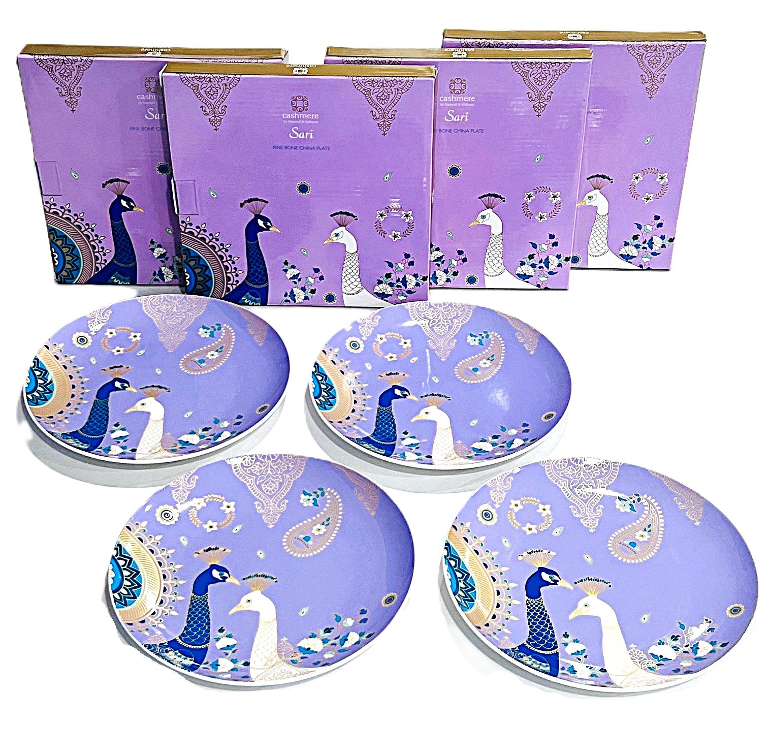 Maxwell & Williams Sari 4 Plates 20cm Lilac
