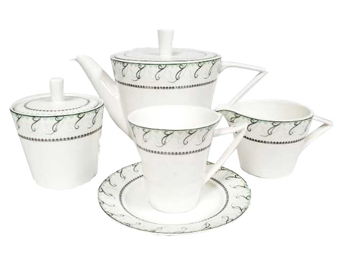 Dinnerware 86 Piece Set, Service for 12, include 14 Serving Pieces, Maria Platinum Collection by Success Bone China, Light weight, Extra white Body, Extra strong chip resistant