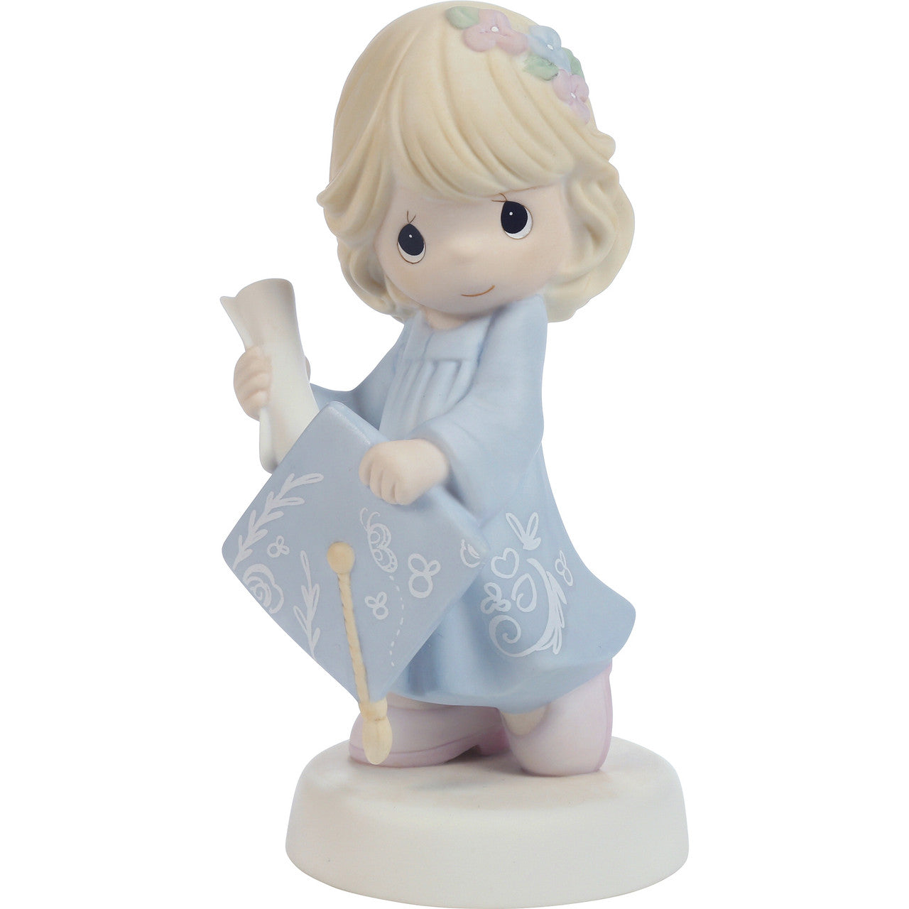 Precious Moments Graduate Girl Figurine 'The Future Belongs To You' Blue Dress Blond