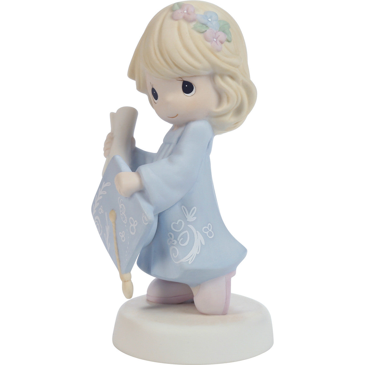 Precious Moments Graduate Girl Figurine 'The Future Belongs To You' Blue Dress Blond