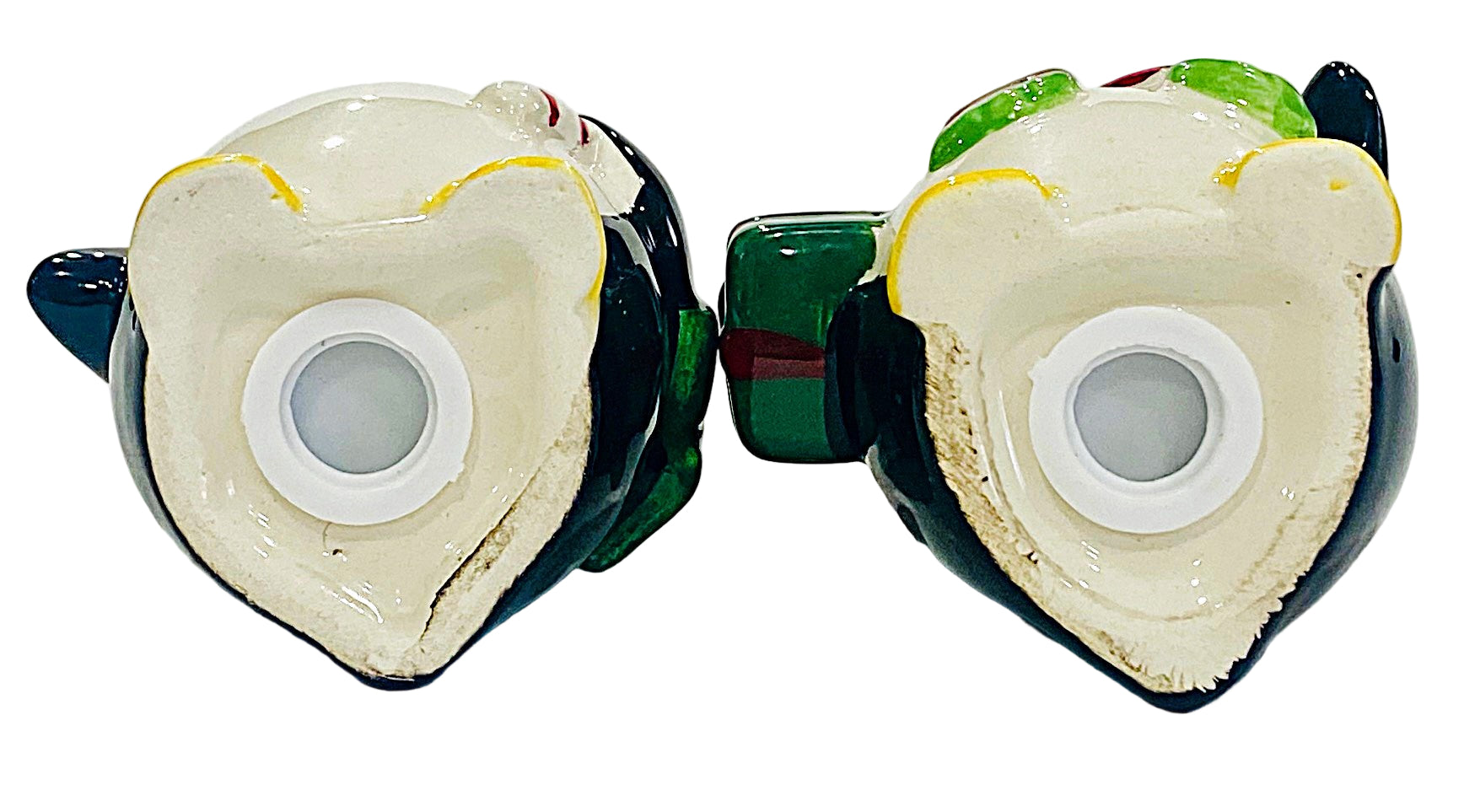 salt and pepper shakers base on a white background.