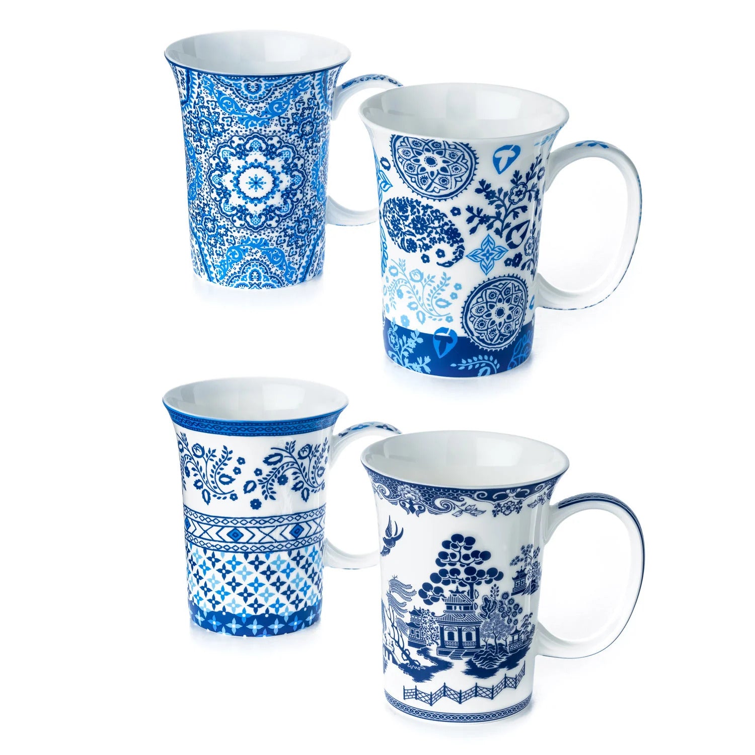 Mcintosh Mugs The Blues set of 4 Bone china