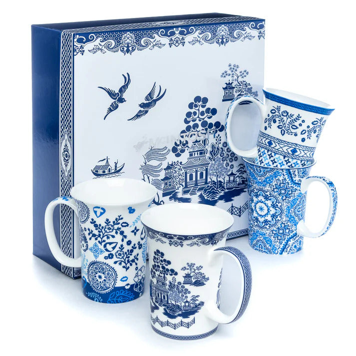 Mcintosh Mugs The Blues set of 4 Bone china