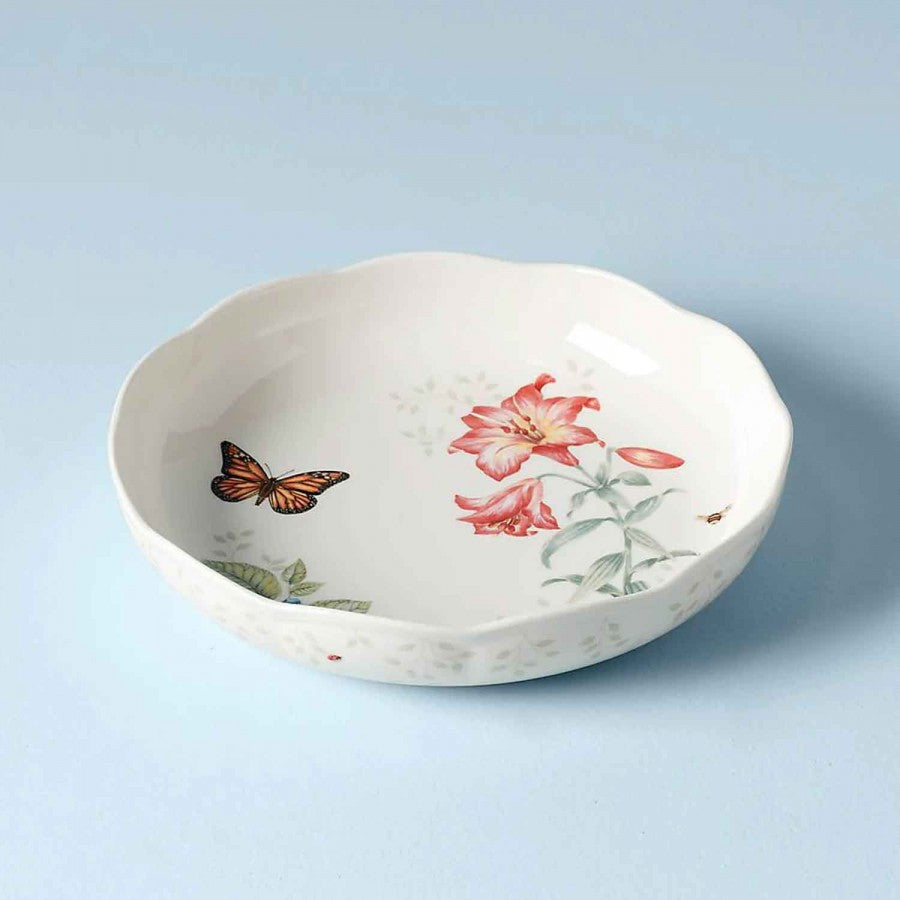 Lenox Butterfly Meadow Low Serving Bowl, White - 11" Round X 2.2"deep