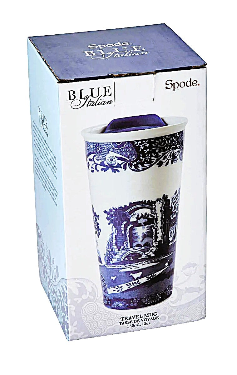 Blue Italian Travel Mug 12-OZ from Spode Porcelain
