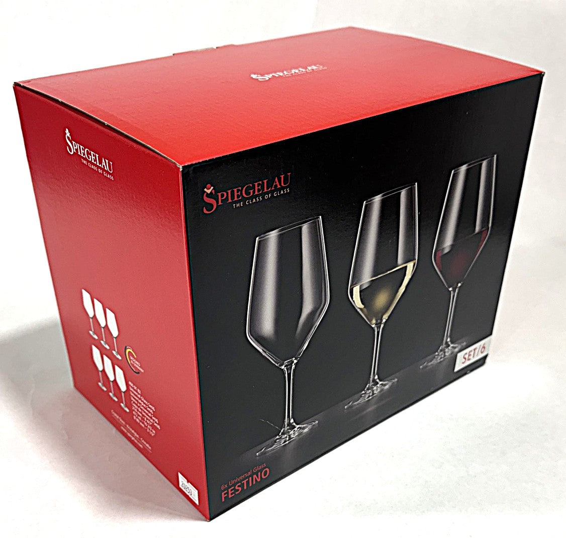 Spiegelau Festino Universal Crystal Stemware set of 6, 472ML = 8.5OZ