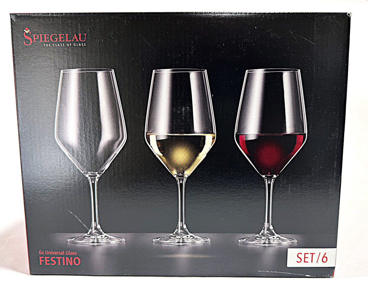 Spiegelau Festino Universal Crystal Stemware set of 6, 472ML = 8.5OZ