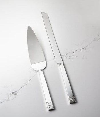 Vera Wang Love Knots Cake knife and Cake Server Stainless & Silver Plated