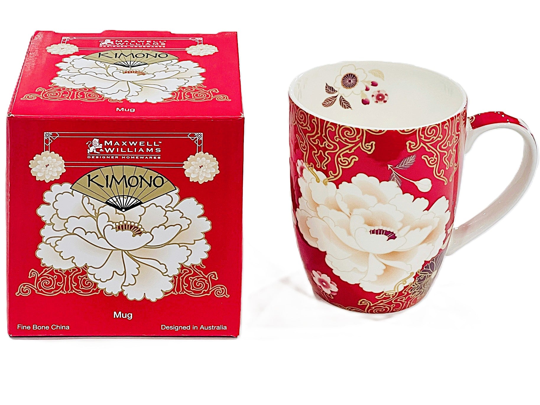 Maxwell & Williams Kimono Mug Red 400-ml Dishwasher and Microwave Safe