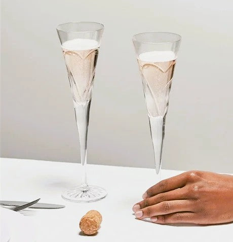 Waterford Wishes Love & Romance Toasting Flute Pair 4.5oz