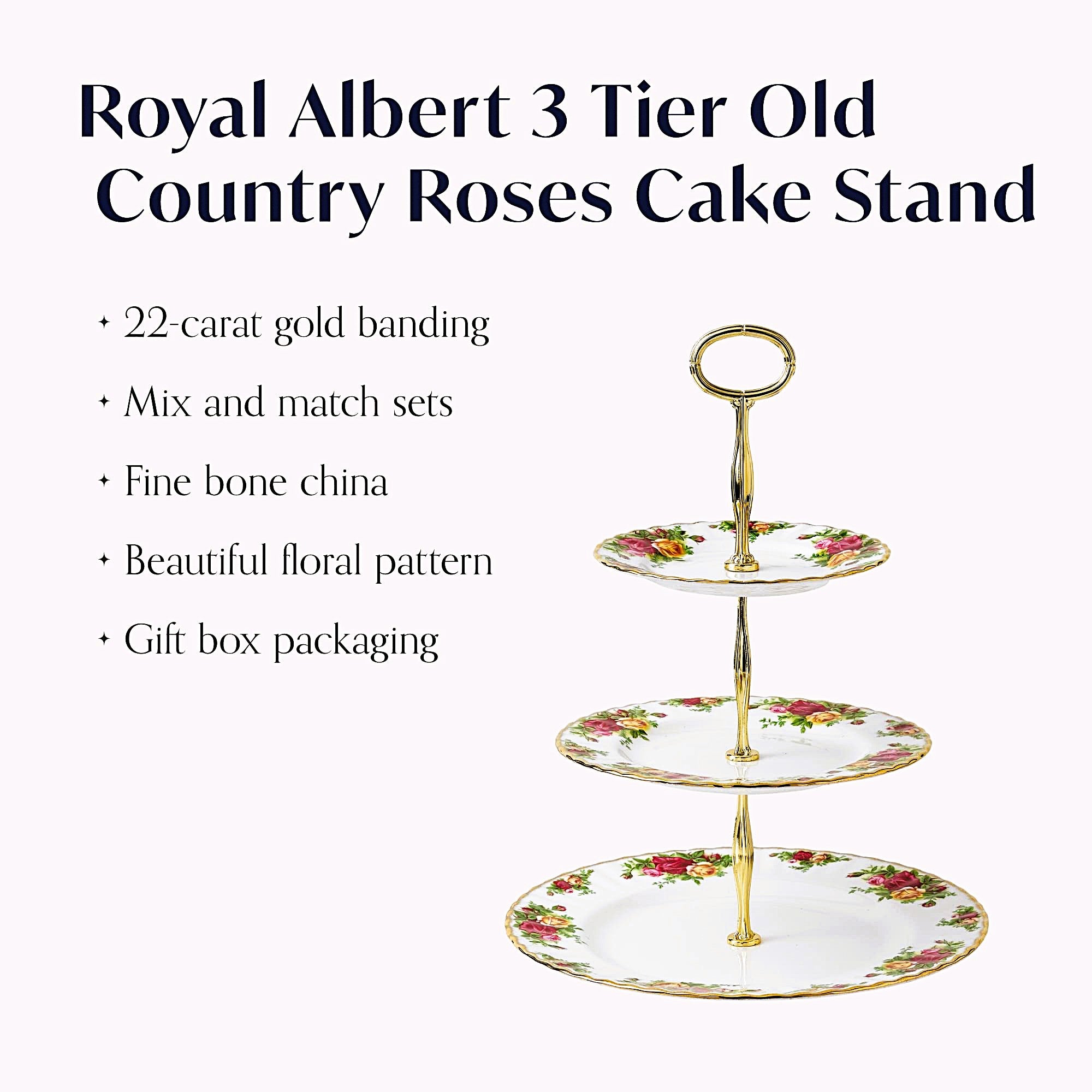 Royal Albert Old Country Roses 3-Tier Cake Stand