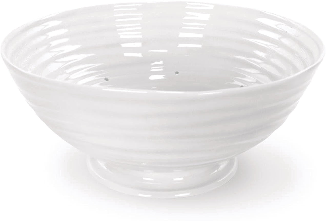 Portmeirion Sophie Conran White Footed Drainer | 9" Colander for Fruits, Vegetables and Greens