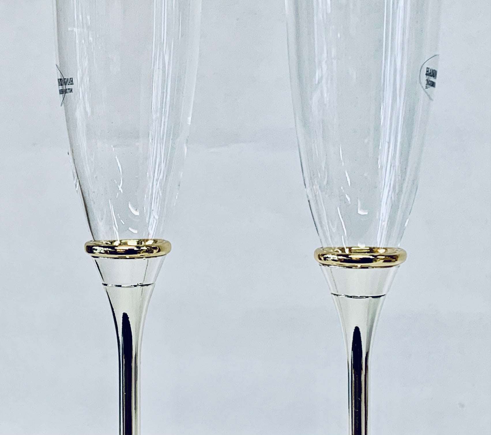 Classic Gold Banded Flute Pair - The Perfect Wedding Gift - Royal Gift