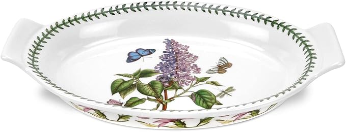 Portmeirion Botanic Garden Oval Gratin Dish 12.5" X 8" X 2.1" Porcelain