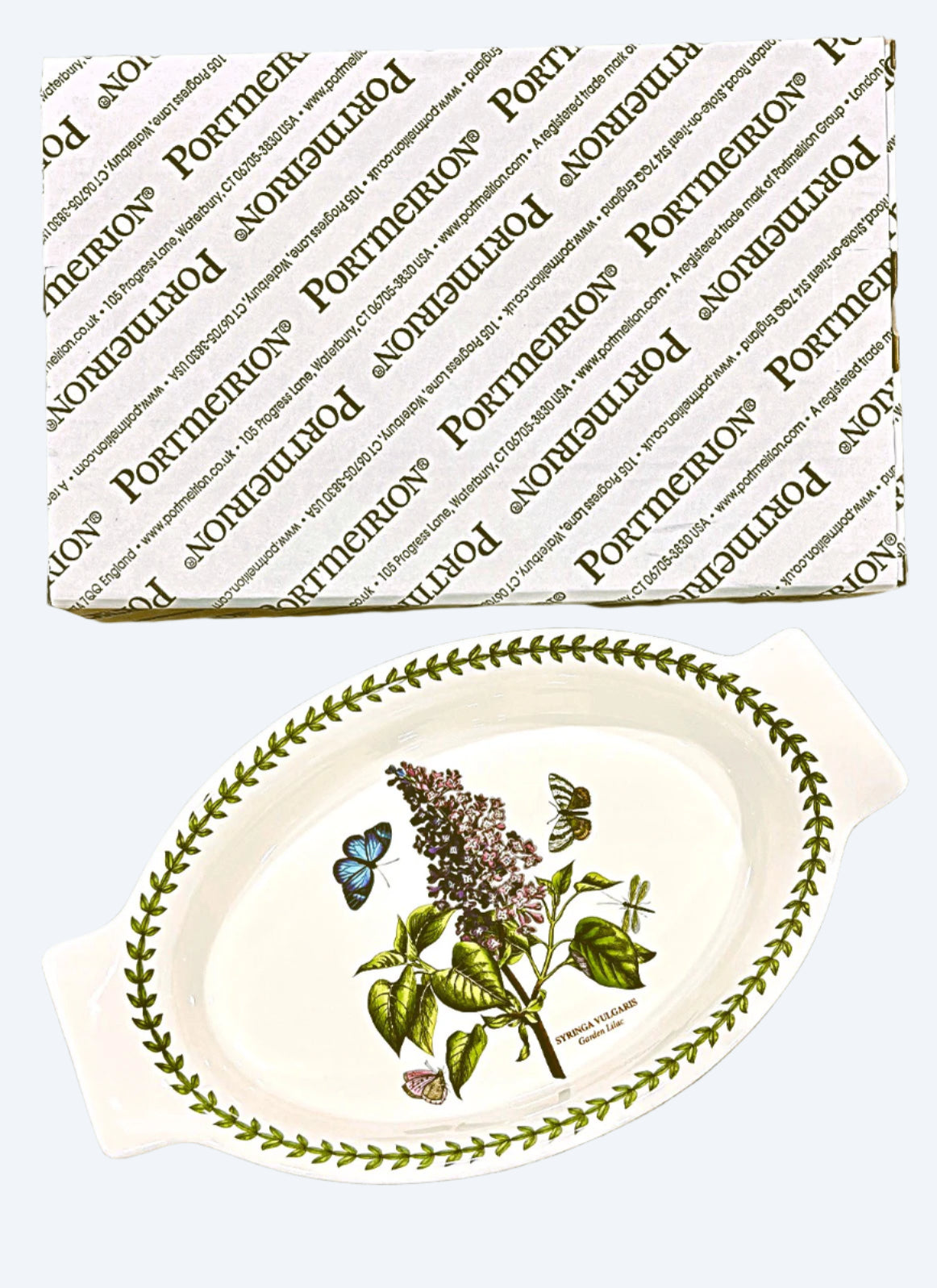 Portmeirion Botanic Garden Oval Gratin Dish 12.5" X 8" X 2.1" Porcelain