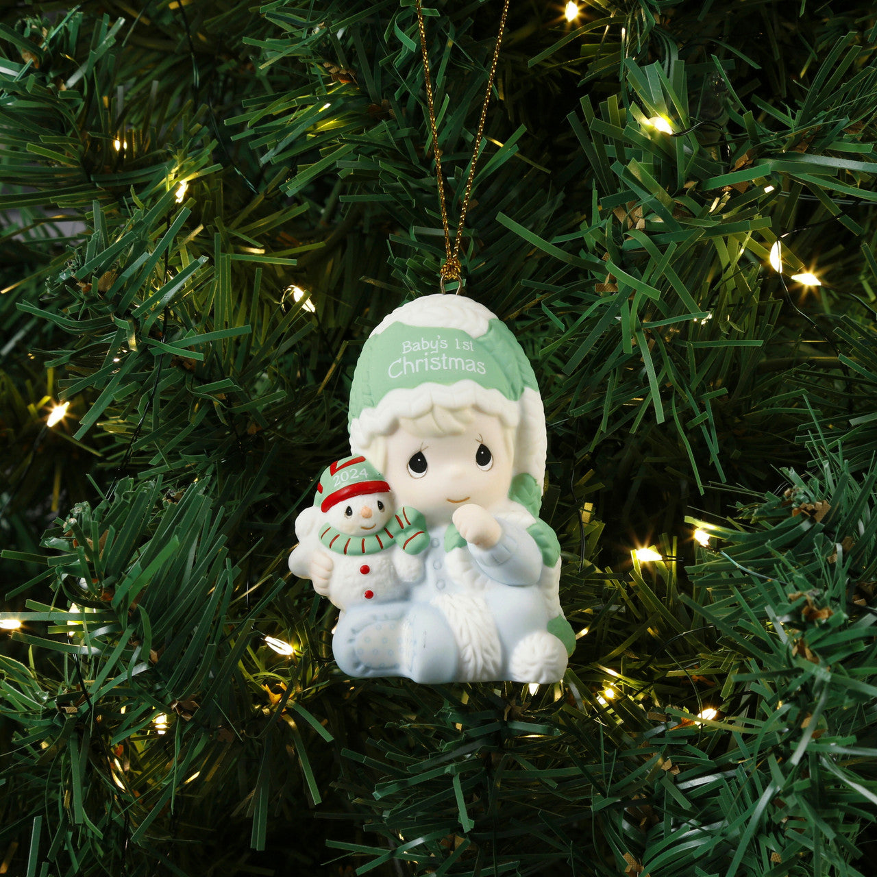 Precious Moments 241006 Baby’s First Christmas Dated 2024 Boy Ornament